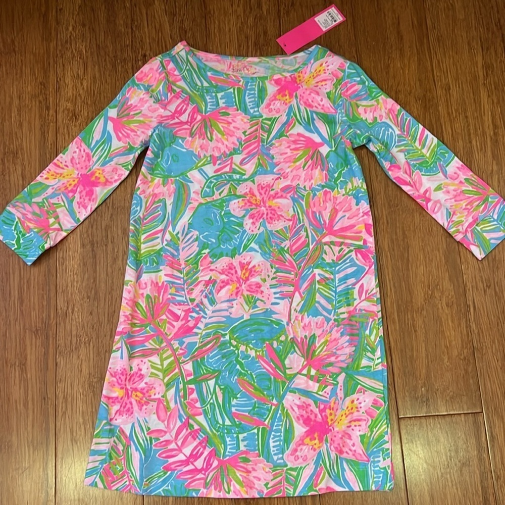 lilly pulitzer mini marlowe dress in lilly of the jungle size large (8-10) NWT - Picture 2 of 7